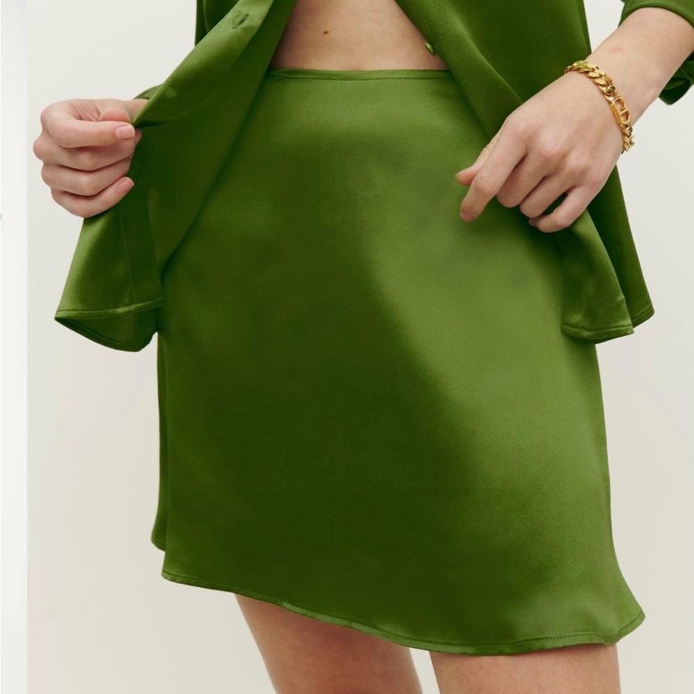 NWOT Reformation Benson Silk Skirt